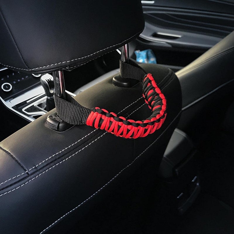 woobles Comfort Handle for Headrest for SUV ATV UTV RV (Black Red) - Image 2